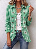 Julie | Chaqueta de cuadros vichy con volantes y botones