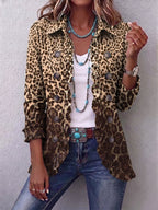 Ombeline | Chaqueta con volantes y estampado de leopardo multicolor